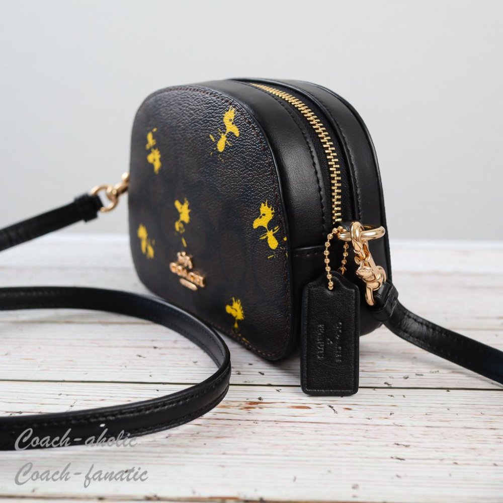 NWT Coach Coach X Peanuts Mini Serena Crossbody With Woodstock Print - Picture 5 of 13